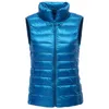 Packrable ultra-Light SleeSles vinter Down Jacket Vit Duck Feather Warm Waistcoat Vest Outerwear Coats för Kvinna 211108