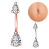 Mode nombril anneaux cristal acier chirurgical bijoux de corps piercing