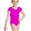 Toddler Girls Short Sleeve Dancewear Leotard Spandex Artistic Gymnastic Tops For Kids Dance Clothes Ballet Bodysuit Stretchy For D346P