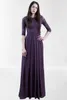 Modest Lace Long Floor Length Cap Sleeve Blue Bridesmaid Dress Purple Chiffon With Sleeves Women Formal Evening Gown