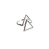 Äkta 100% 925 Sterling Silver Double Triangle Mönster Öppna ringar för kvinnor Korean Japan Fina smycken Dropshipping YMR636