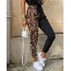 Kvinnors jumpsuits Kvinnor Rompers Style Casual Lapel Belt Tooling Streetwear Polyester Leopard Print Drawstring Elastic Ficka