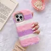 Симпатичные Теплые Теплые Чехлы для телефонов кролика для iPhone 13 12 11 Mini Pro Max 7 8 Plus Fluff Кейс для мобильного телефона Назад 360 Защита