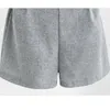 Frauen Sommer Casual Baumwolle Leinen V-ausschnitt Kurzarm Tops + Shorts Zwei Stück Set Weibliche Büro Anzug Set Frauen der Kostüme 210518