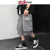 LAPPSTER Hommes Ins Mode Coréenne Cargo Shorts D'été Noir Poche Multifonction Recadrée Pantalon Streetwear Sweatshorts 5XL 210716