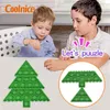 Puzzle Toy Push Finger Fidget Party Sensory Bubble Decompression Christmas Tree Kids Anxiety Stress Reliever a27 a23 a28