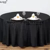 Nappe de table 10 pièces sans couture 120 "nappe ronde mariage blanc El couverture superposition Mariage Polyester