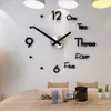 Neuheit Artikel Wanduhr Aufkleber 3D Moderne Uhr Küche Quarz Nadel Acryl Home Dekoration Wohnzimmer Stille Antike Runde Geschenke