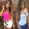 Summer Women Tank Tops Ladies Sexy Casual SleevelBandage Hollow Out Slim Vest T-shirt Camis Gilet Size S-3XL X0507