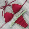 ZMTREE Häkeln Bikinis Set Micro Frauen Bikini Tanga Badeanzug Sommer Sexy Badeanzug Dreieck Strand Tragen 2021