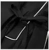 Blazer da donna autunno moda nero manica lunga telai sopra il ginocchio colletto rovesciato vestito pieghettato vestito QB668 210510