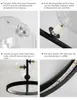 Artpad Runder Ring-LED-Pendelleuchte, schwarzer langer Stab, Esszimmer-Hängeleuchte, warm/kaltweiß, Küchen-Hängelampe, 110–220 V