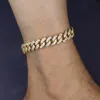 Anklets 2022 Hip Hop Foot Jewelry Ankle Bracelet For Women Men Charm Yellow Gold Color Cuban Link Chain Ribbon Anklet Barefoot