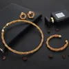 Boucles d'oreilles et collier en or de dubaï de haute qualité, ensemble de bijoux de mariée africaine pour femmes, cadeau de fête 236i