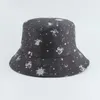 Constellation Galaxy Stars Print Panama Hat Cap Reversible Bucket Summer Sun S for Women Men Gorro