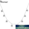 Hänge Halsband Äkta 925 Sterling Silver Bländande Cubic Zircon Round Circle CZ för kvinnor Sterling Silver Smycken SCN299