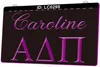 LC0298 Caroline Alpha Delta Pi Light Sign Gravação 3D