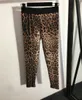 Cheetah Women's Dwuple Pants TrackSuits Joga garnitury lampart nadruk długie rękawy krótka kurtka talia szczupły legginsy sportowe SUT221I