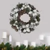40cmの赤いクリスマスの花輪の金2022クリスマスの花の花輪窓口の壁飾りのためのハロウィーンパーティーの装飾211104