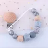 2021 Baby Pacifier Clips Silica Gel Pacifier Soother Holder Beaded Clip Chain Nipple Teether Dummy Strap Chain Baby Shower Gift