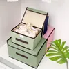 Cotton Linen Storage Box With Cap 2 Size Clothes Socks Toy Snacks Sundries Organizer Set Fabric Boxes Cosmetics Household