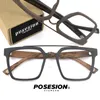 Fashion Sunglasses Frames Posesion Optical Glasses Men Square Myopia Prescription Eyeglasses Male Wooden Frame Eyewear Spectacles