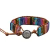 Fili di perline 7 Braccialetti di chakra Braccialetti colorati fatti a mano Braccialetti di perline in pelle di pietra Braccialetti avvolgenti Gioielli Regali 26/32 Colori Fawn22