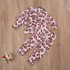 0-24 M Sonbahar Bahar Doğan Bebek Bebek Kız Erkek Pijama Setleri Leopar Uzun Kollu Pijama Yumuşak Uyku 210515