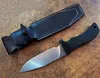 Couteau de chasse droit de survie en plein air de haute qualité A8 Pierre Wash Drop Point Blade G10 Poignée Couteaux à lames fixes avec gaine en cuir