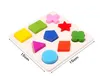 Wooden Geometric Shapes Blocks Puzzle Sorting Math Bricks Preschool Learning Educational Game Baby Toddler Toys for Children W2