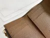 محفظة جلدية كاملة للنساء مصمم متعدد الألوان محفظة قصيرة حامل البطاقة المرأة المحفظة كلاسيكية سستة الجيب فيكتورين دامي 217Q
