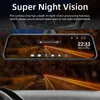 Jansite 10 inches 2.5K Car DVR Touch Screen Stream Media Dual Lens Video Recorder Rearview mirror Dash cam Front and Rear camera