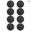 8 Pcs Round Black Thicken Glass Coasters Durable Silicone Pad for Drinks Cups Dropship 210817