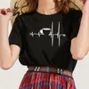 HeartBeat EKG T-shirts Kvinnor Koppar Tryckt Kortärmad Tshirts Harajuku Ulzzang Tumblr Grafisk Tees Shirt Femme Hot 2020 Kläder X0628