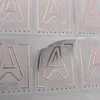 Custom Square Rose Pink Stamping Foil Logo Sticker White PVC Vinyl Adhesive Stickers Labels Sheet Package