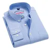 Camicie scozzesi da uomo a maniche lunghe a quadri Casual Camicia da lavoro da lavoro in cotone 100% Autunno Regular Fit Colletto con bottoni Uomo 210628