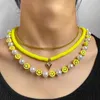 Collier multicolore pour femmes avec fruits, poterie douce, collier empilé, rétro, Imitation de perles, chaîne de clavicule en cristal acrylique, G1206