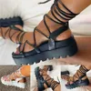 Femmes Sandales Wedge Plate-forme Roman Femme Hauteur Augmentant Confort Chaussures d'été 2021 Femme Cheville Wrap Dames Casual Y0721