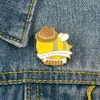 Pszczoły kowarskie piny pinki pinki pulowe pszczoły żółty dżentelmen kapelusz owad broszki lapowe ubrania plecak jubiria zwierzęta gi1212824