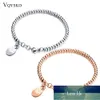 Kvinnors Rostfritt Stål Armband Rose Guld Färg Bead Armband Smycken Lucky Cat Bead Bracelet Present Grossist Fabrikspris Expert Design Kvalitet Senaste stil