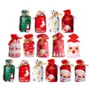 Hediye sargısı 50pcs Noel Drawstring Bag Santa Candy Teceleri Karikatür Goody Çantalar