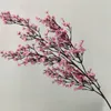 Jedwabny Gypsophila Sztuczne kwiaty do dekoracji domu Plastikowa łodyga Panna młoda Bukiet ślubny Mariage Cherry Blossom Fake Flower 2147 V2