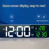 Electronic LED Digital Large Display Morning Alarm Clock Music Brightness USB Rechargeable Snooze Timer for Home 210804