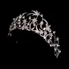 Niushuya Romantische meteoorster Crystal Wedding Tiara Crown Bride Rhinestone Hoofdband sieraden Haaraccessoires Clips Barrettes