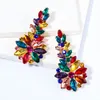 Longues boucles d'oreilles en cristal goutte pendantes colorées strass boucle d'oreille de luxe anneau d'oreille pour les femmes bijoux accessoires