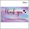 Greeting Event Festive Party Supplies Home & Gardengreeting Cards 50Pcs Thank You For Supporting My Small Business 500Pcs 1.5Sticker Labels