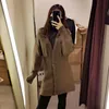 패션 기질 겨울 캐주얼 박쥐 소매 탑 여성 슬림 V 넥 중간 길이 늑골이있는 재킷 스웨터 C336 210506
