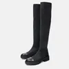 Laarzen vrouwen lange zwarte platform schoenen hoge 2021 sok over de knie boot stretch kousen booties winter botas hakken