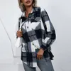 Kvinnors Jackor Cashmere Plaid Shirt Långärmad Singel Breasted Loose Women Höst Streetwear Top Winter Coat 2021
