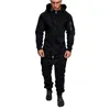 Survêtements pour hommes Camouflage Combinaison À Capuche Hommes Automne À Manches Longues Fermeture Éclair Barboteuse Mâle Streetwear Sweat Pantalon Une Pièce Vêtements Plus Siz